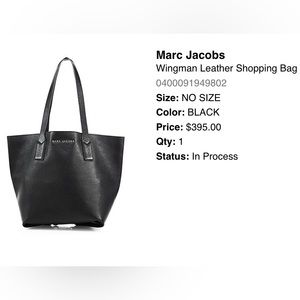 Marc Jacobs Wingman Black Leather Shopping Bag